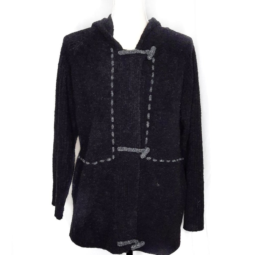 Anthro, Cousin Johnnie Wool Black Toggle Hoodie
